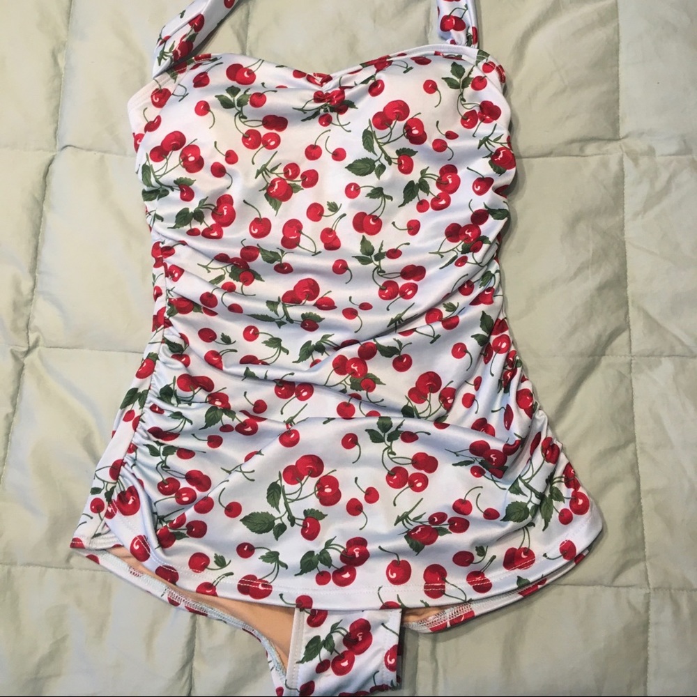 Esther William retro cherry print one-piece